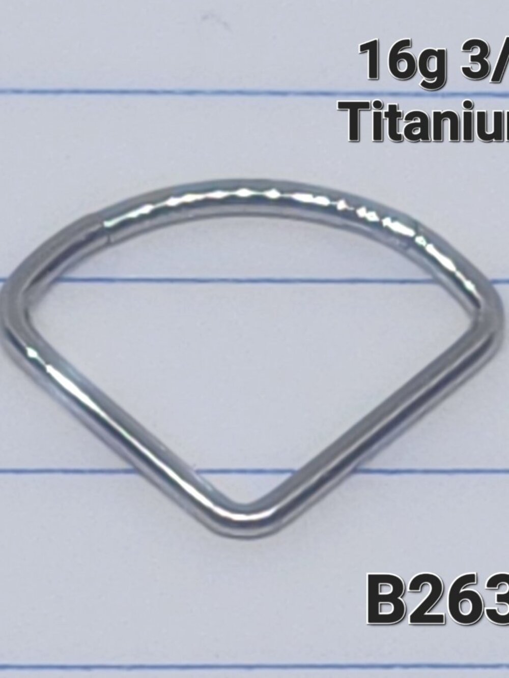 16g Titanium Chevron 3/8 Hinged Hoop Seamless Ring B2639